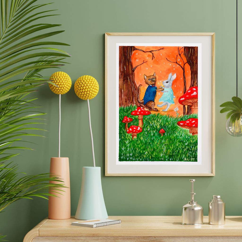 Joyful Steps –  Gouache Painting