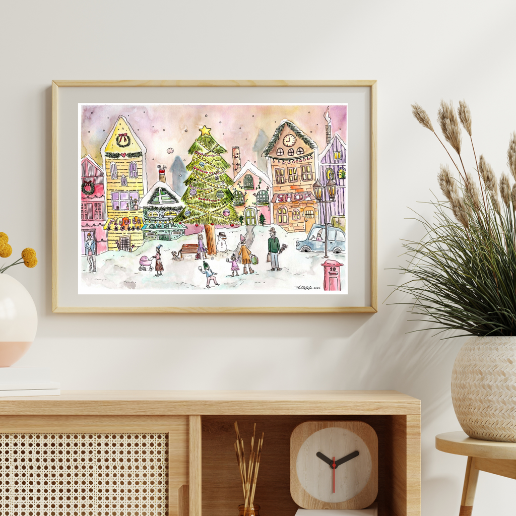 Twinkle Town - Watercolour with Ink