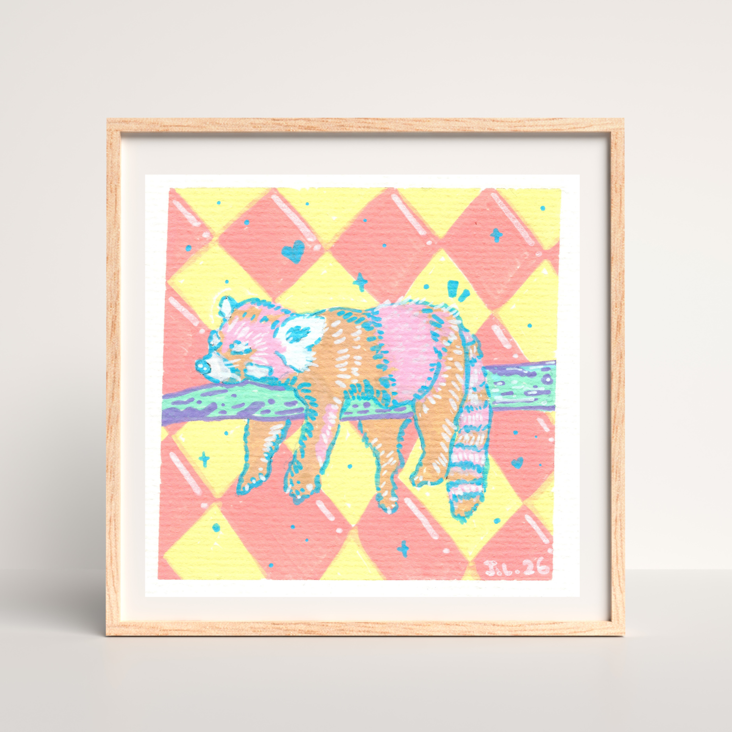 Lazy Red Panda – Acrylic Marker Artwork