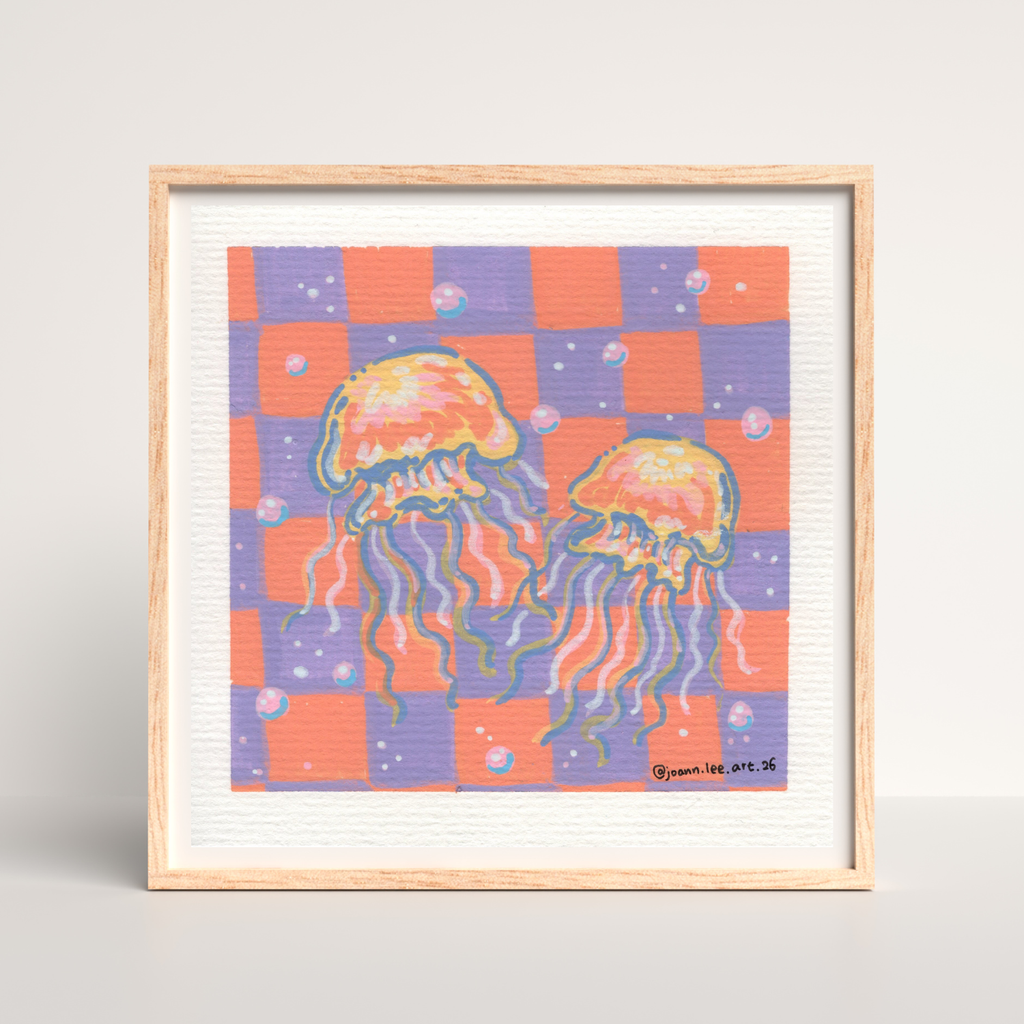 Cozy Jellyfish Duo – Acrylic Marker Artwork