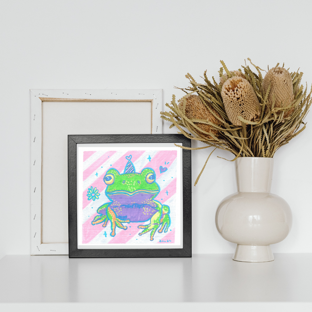 Party Frog – Acrylic Marker Artwork