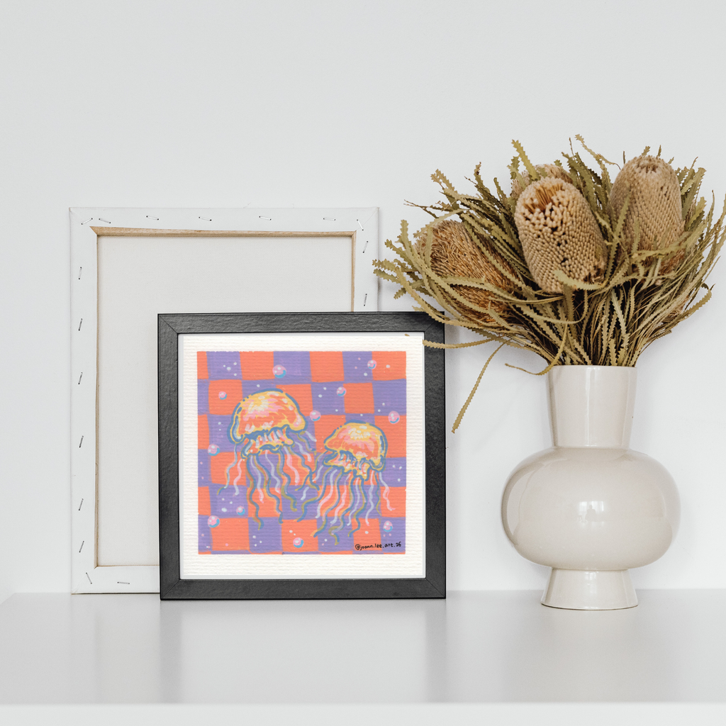 Cozy Jellyfish Duo – Acrylic Marker Artwork