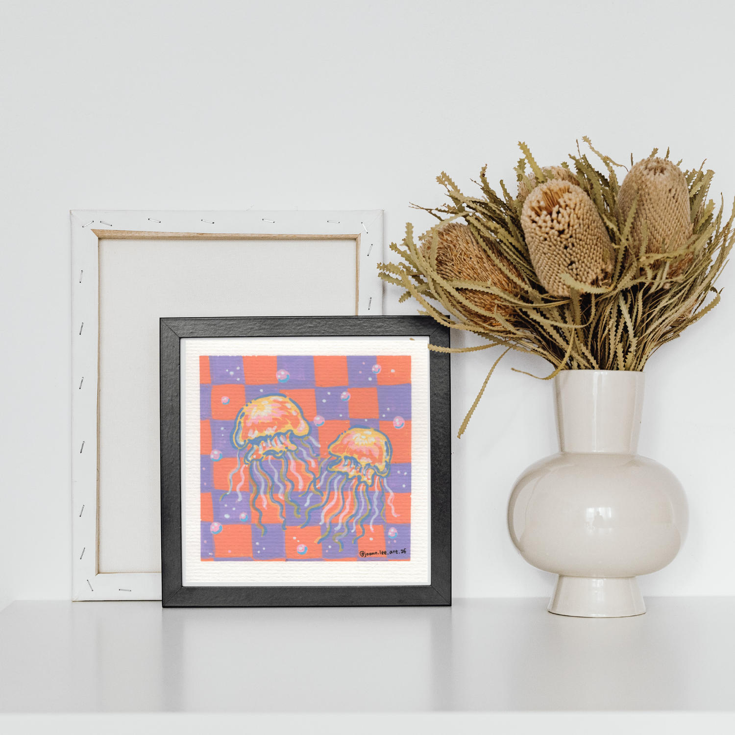 Cozy Jellyfish Duo – Acrylic Marker Artwork