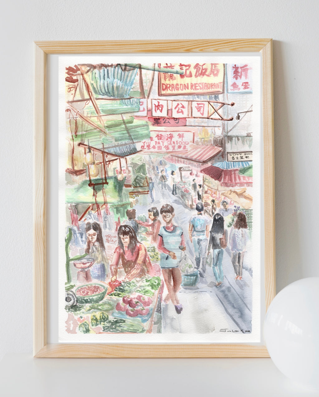 Hong Kong Wet Market – Watercolour Painting