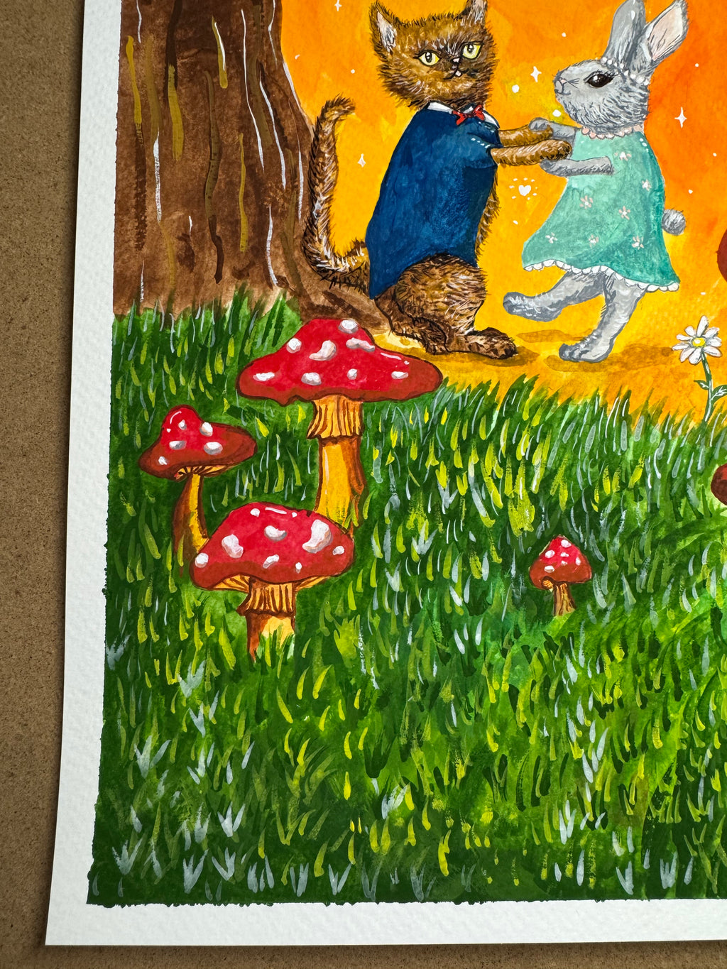 Joyful Steps – Original Gouache A4 Painting