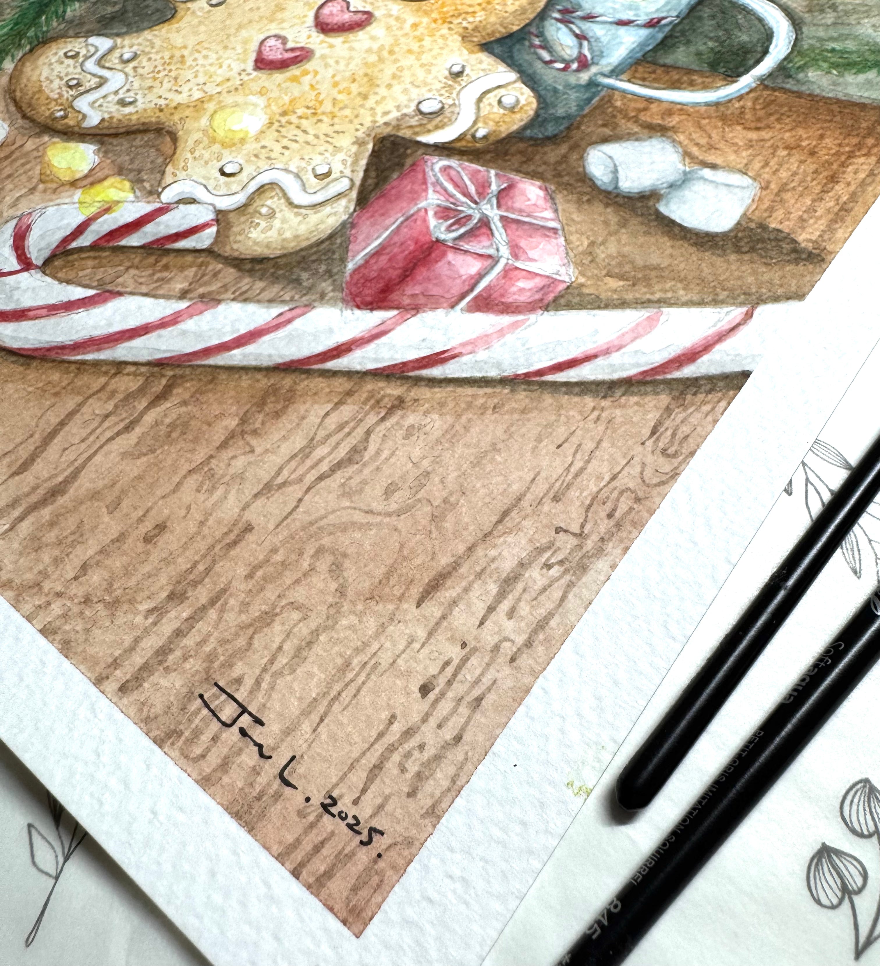 Ginger Snap Chill - A4 Watercolour Original Painting