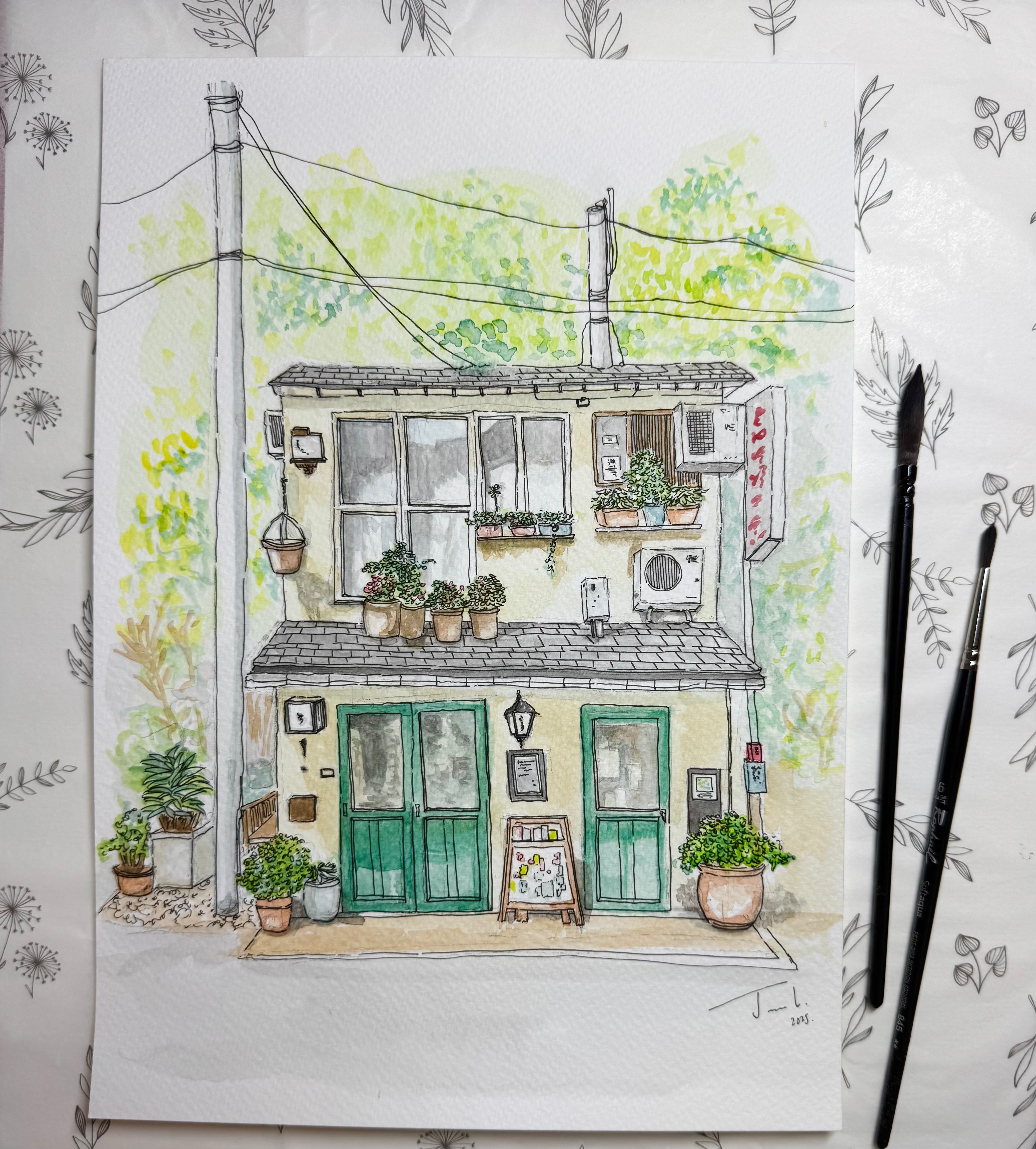 Morning Calm - A4 Watercolour and Ink Original Painting