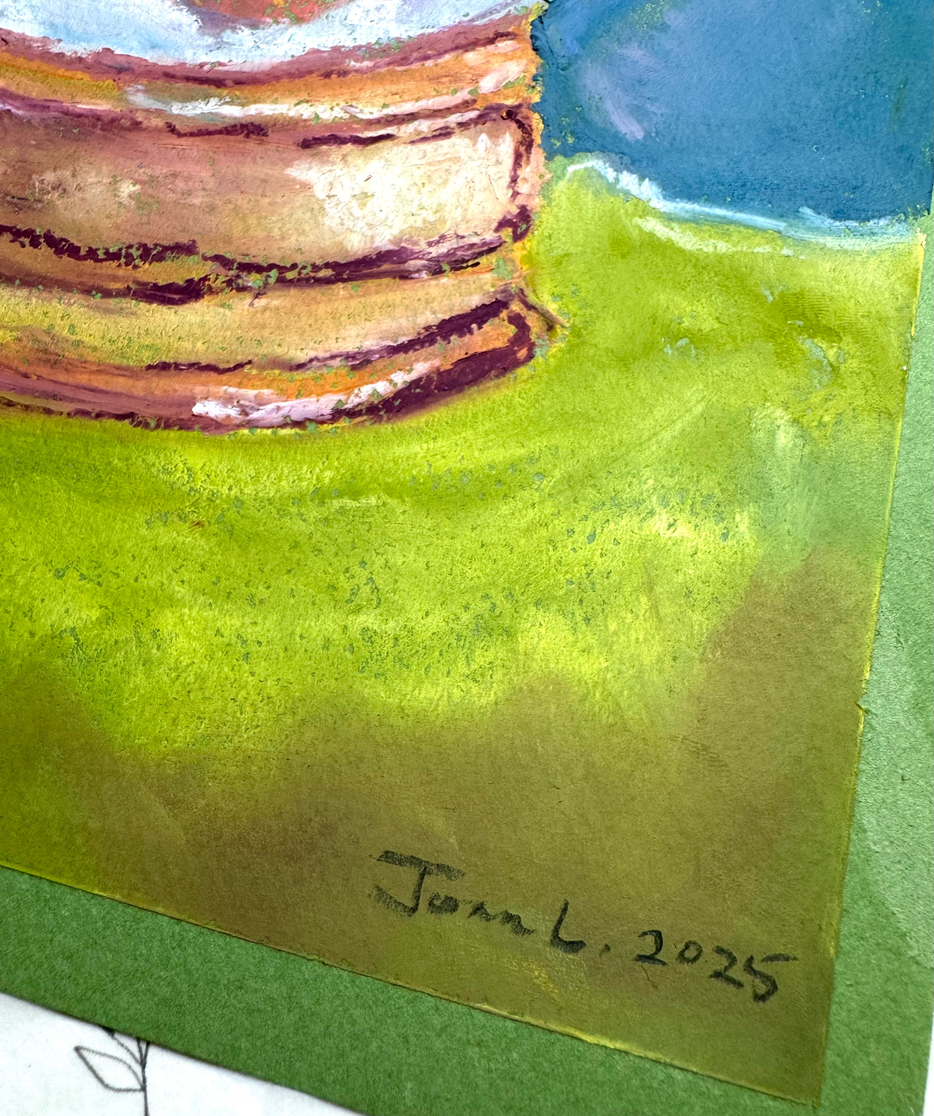 Jingle in a Globe - A4 Oil Pastel Original Painting