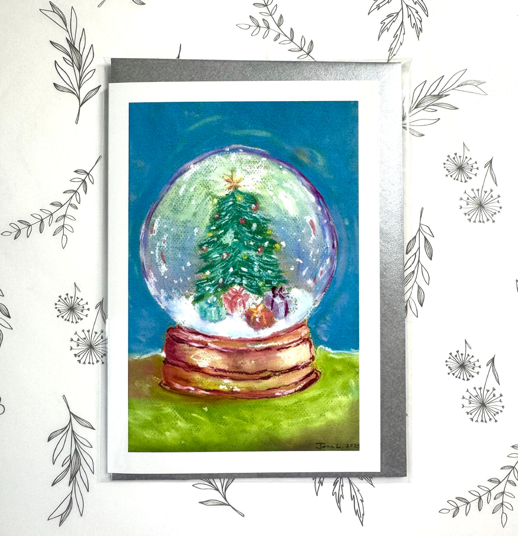 Jingle in a Globe – A6 Christmas Card with Silver Envelope