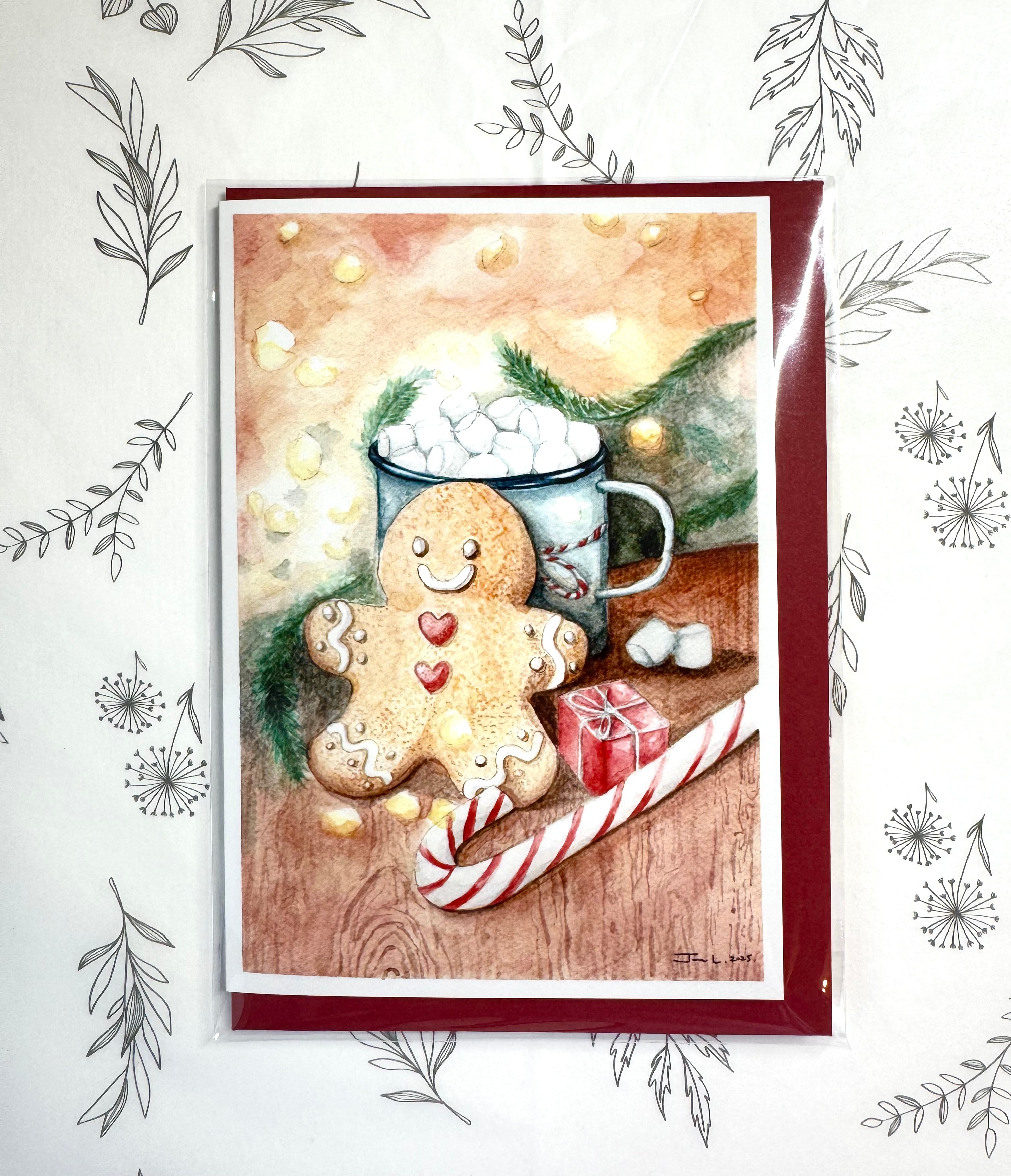 Ginger Snap Chill – A6 Christmas Card with Red Envelope