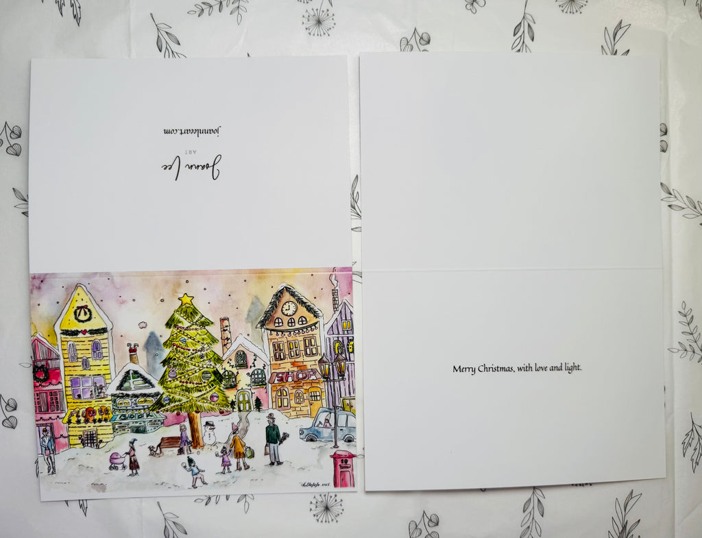 Twinkle Town – A6 Christmas Card with Golden Envelope